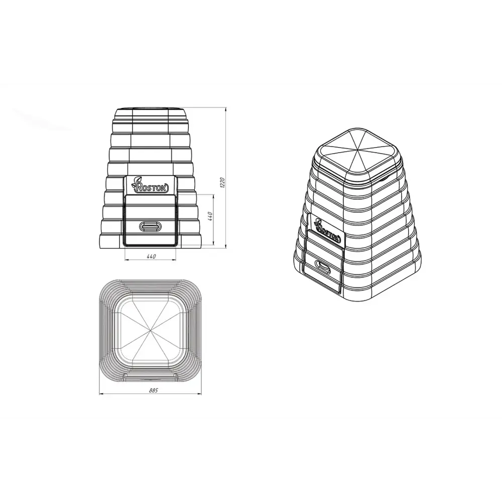 Компостер «Росток» 600 л, цвет зелёный 17738511 STLM-2134062 Santreyd  - Вид №2