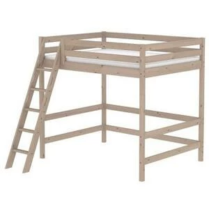 Кровать Flexa Classic высокая односпальная двухъярусная с наклонной лестницей, коричневая, 200 см