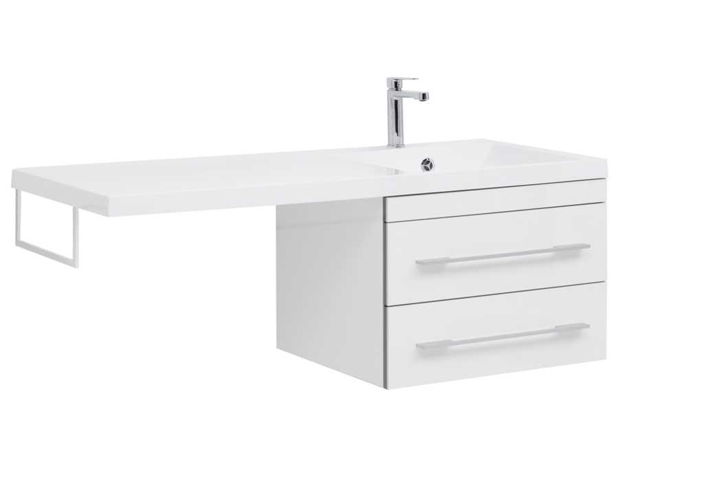Тумба с раковиной Aquanet Верона 120 R белый (подвесная, 2 ящика) 0017666700239568 - Вид №8