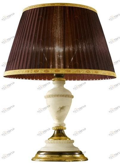 Possoni Illuminazione Настольная лампа из сусального золота с алебастром и абажуром Vera 2268/l