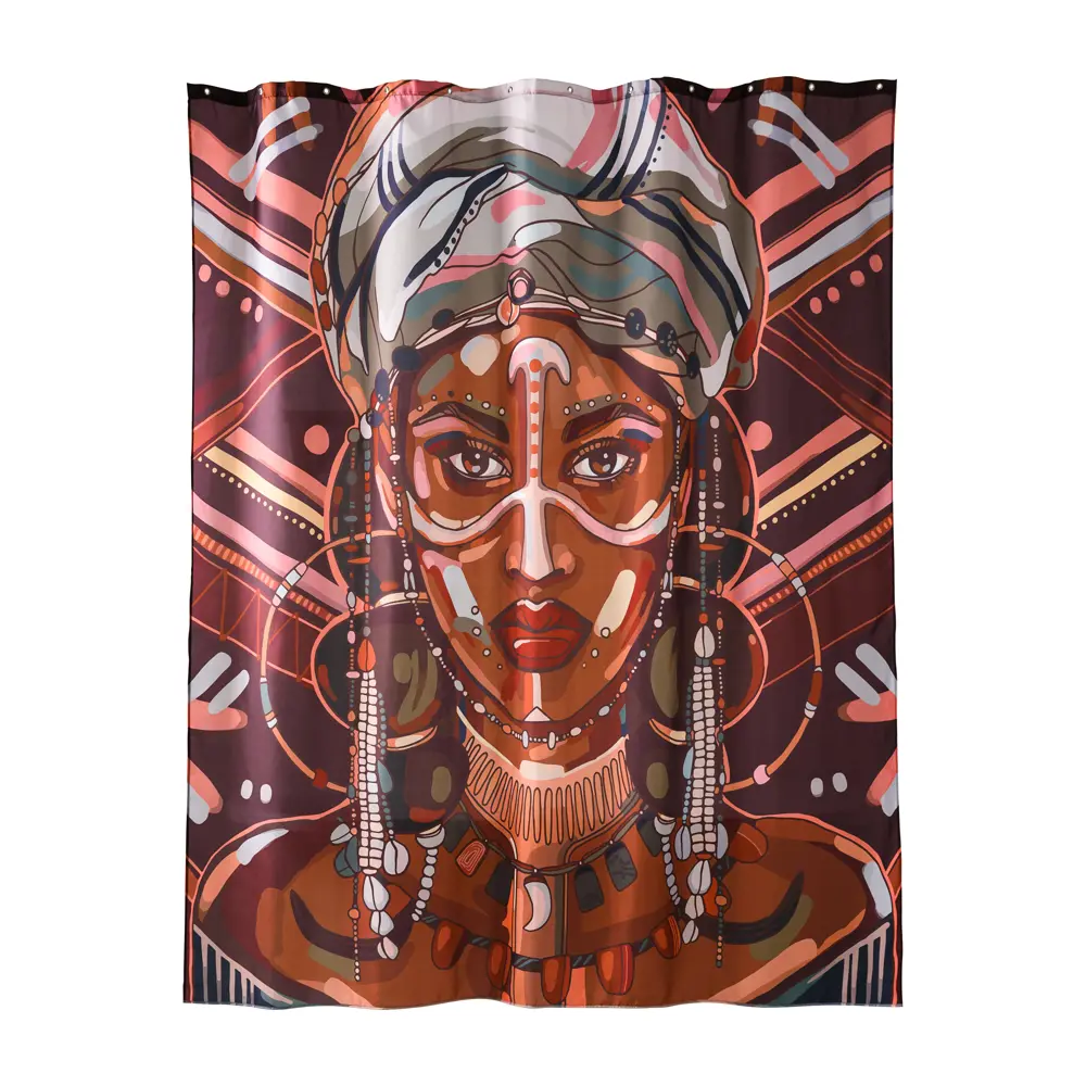 Штора для ванной Ethnic 180x200 см полиэстер цвет коричневый WESS STLM-2176106