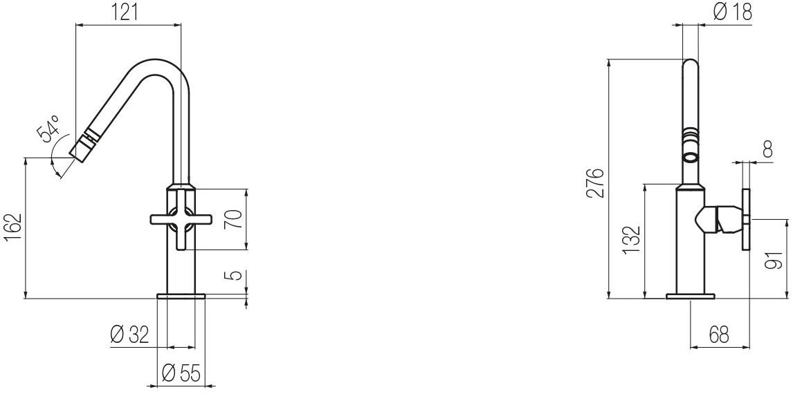 GEDA Смеситель для биде, средний излив Hugò Hug18 Santreyd Hugo - Вид №1