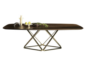 Обеденный стол из стали и дерева