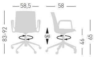 GABER Регулируемое по высоте офисное кресло из технополимера с колесами Jubel sun-id-1427958 - Вид №5