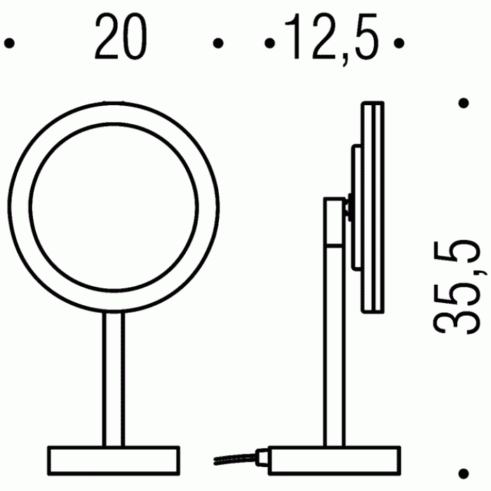 B9750 Contract Настольное косметическое зеркало с LED подсветкой 3X COLOMBO COMPLEMENTI Colombo Design - Вид №1