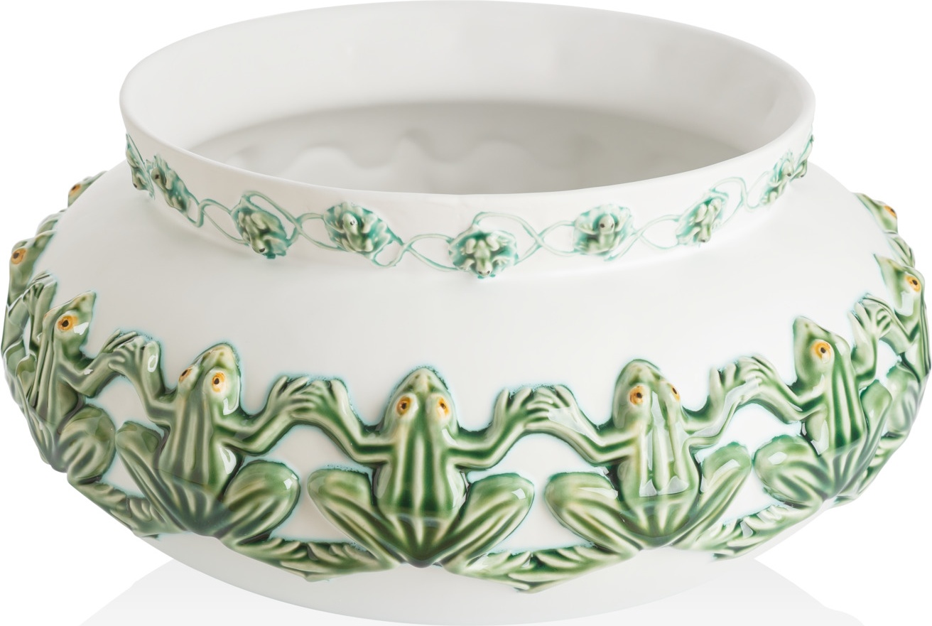 10641752 Bordallo Pinheiro Ваза Bordallo Pinheiro Лягушки 32х18см, керамика, белая Керамика 