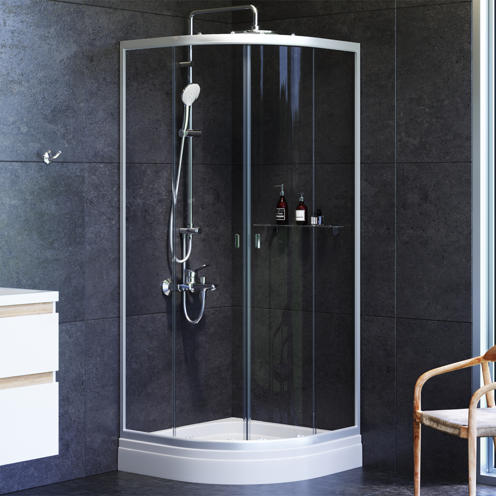 W83G-333-095CT Round 95 Душевое ограждение Round 95x95 стекло прозрачное проф хром глян AM.PM Like