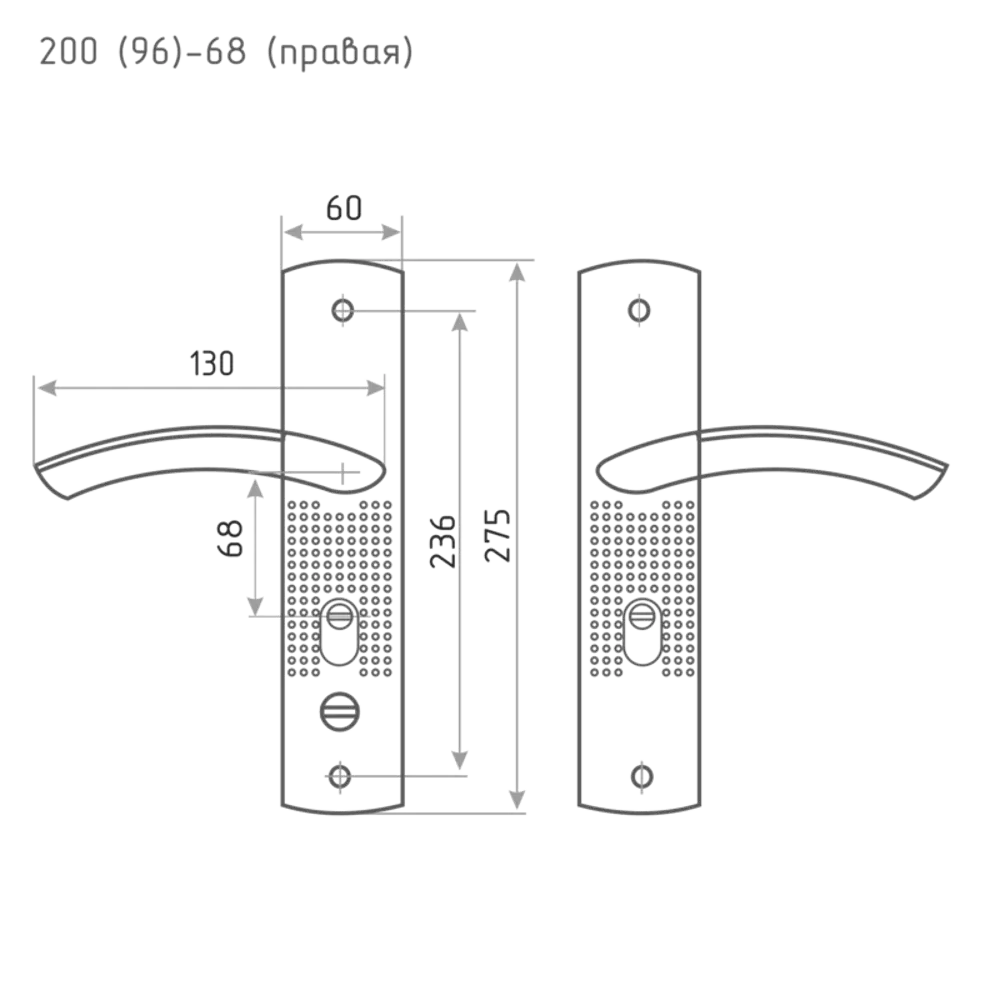 НОРА-М Ручка дверная на планке с автозапиранием для правых дверей 85539453 STLM-0893431 - Вид №6
