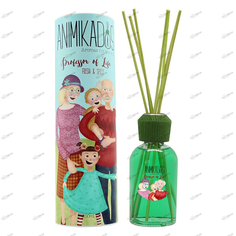 Диффузор ароматический 100 мл цитрусово-древесный Professor Of Life Animikados AMBIENTAIR  00-3881052 Зеленый 