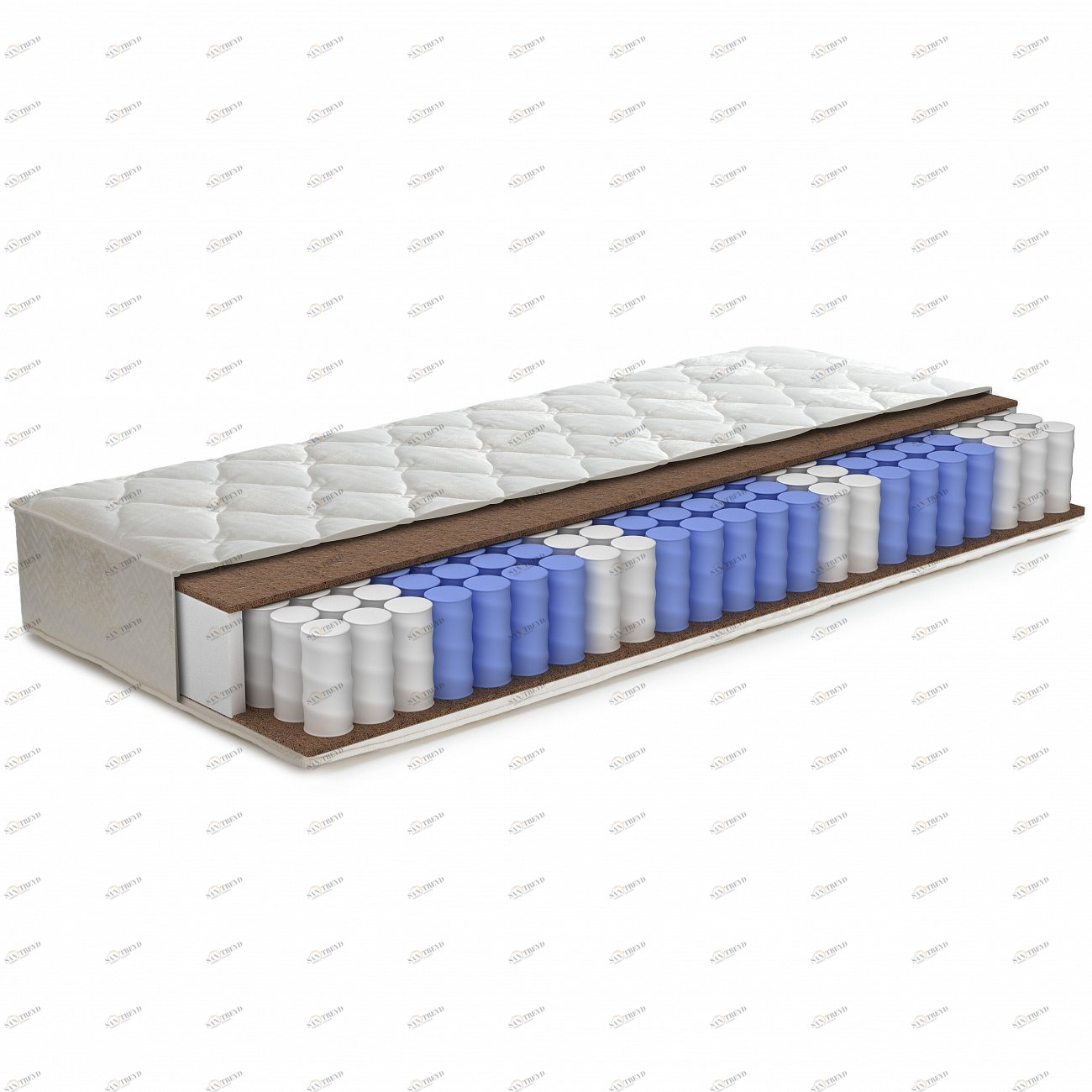 Матрас с независимым пружинным блоком 180x200 "Евро 1 Light" BELABEDDING  131034 Белый 