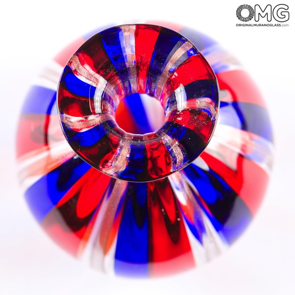 2831 ORIGINALMURANOGLASS Флакон для духов Avventurina - сине-красный - Original Murano Glass OMG  см  - Вид №1