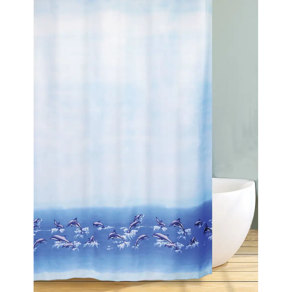 Штора для ванной комнаты «Bath Plus Dolphin Dance» 180x180 см цвет голубой 11837332 STLM-2084104 Без серии - Вид №1