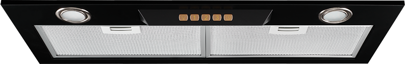 INLINEA 72 B Встраиваемая вытяжка, ширина 72 см, отвод/рециркуляция, 650 м3/час, электронное управление, 3 скорости, галогенное освещение 2х20 вт, анодированный алюминиевый жироулавливающий фильтр,таймер, угольный фильтр с6с (опция), 42-56 дб, цвет черный Santreyd  - Вид №1