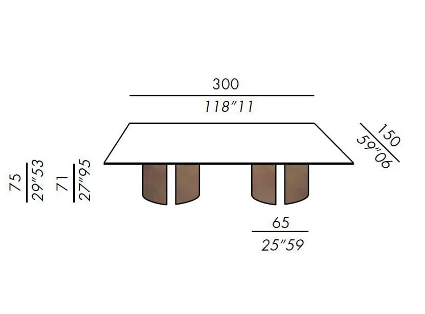 Прямоугольный обеденный стол из латуни Meridiani ARCH-00122867 - Вид №4