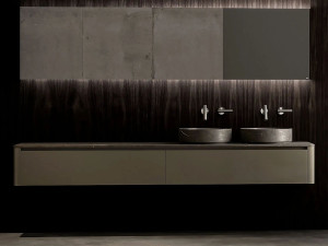 Серый камень мраморный подвесной умывальник с ящиками