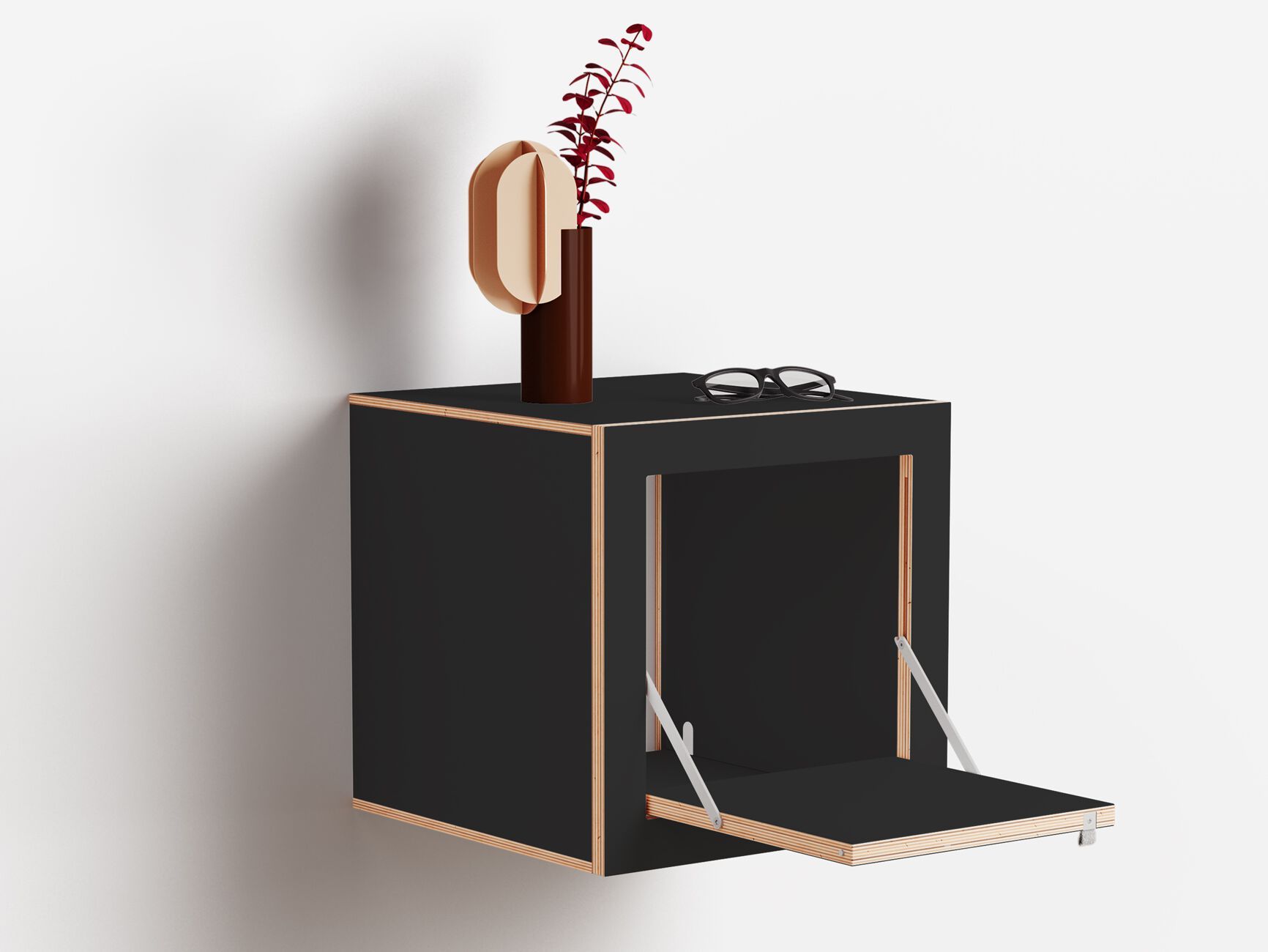 Фанерная подвесная тумбочка AMBIVALENZ Fläpps Box 40x40x40 ARCH-00047348