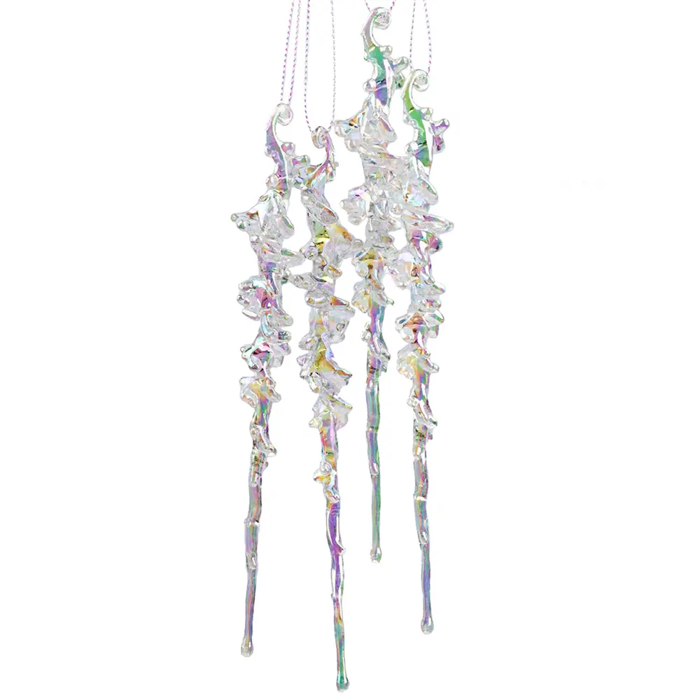 89381695 Украшение елочное Сосульки разноцветный 4 шт h15 см STLM-1436032 Santreyd 