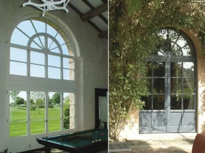 Capoferri Serramenti Утепленная деревянная входная дверь для улицы со стеклянными панелями