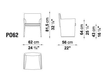 Тканевое кресло с подлокотниками B&B Italia Project поза ARCH-00110647 - Вид №4