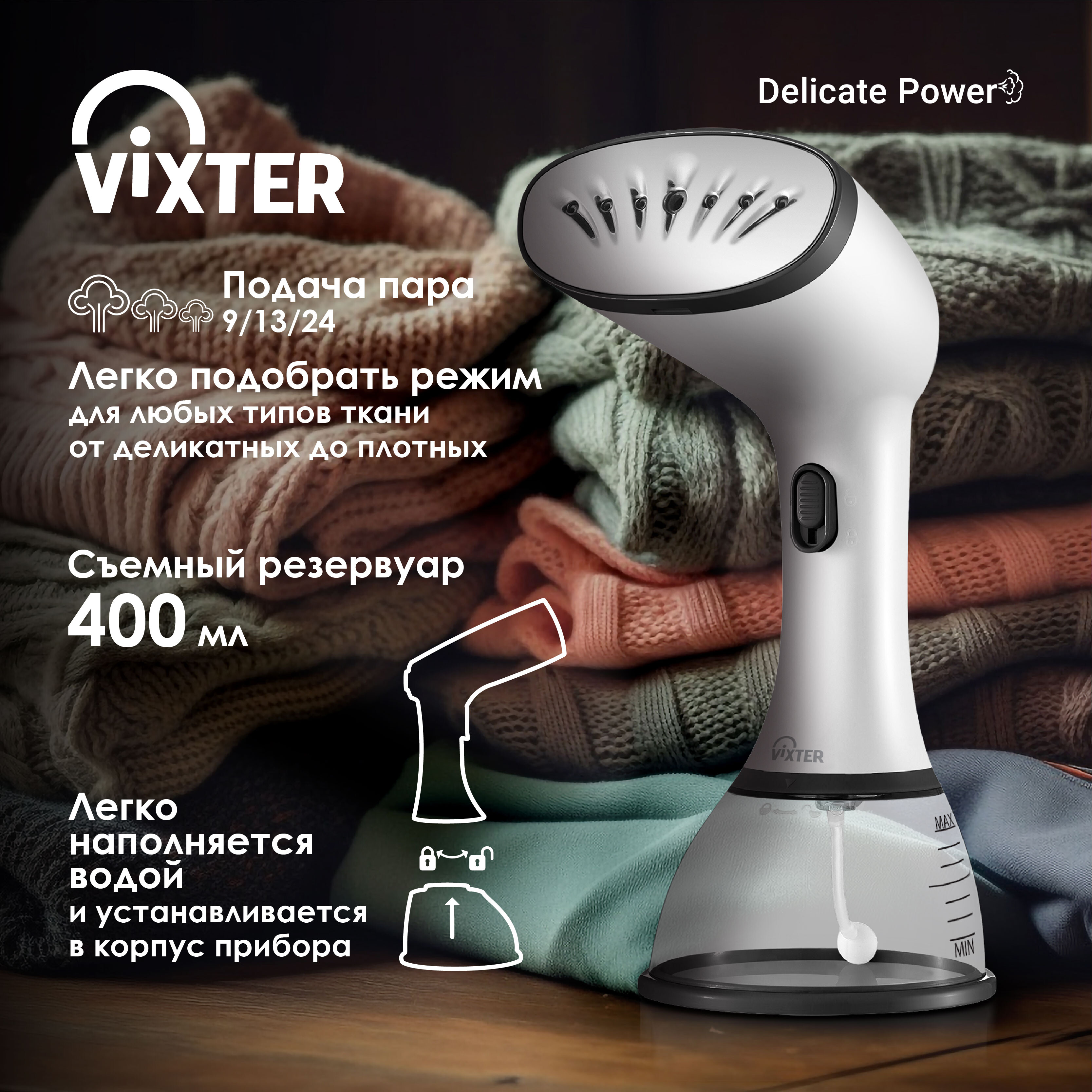9050846 Отпариватель VIXTER GSH-1750 белый STDN-0114368 - Вид №9