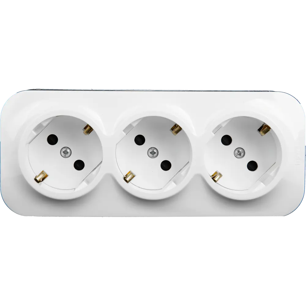 Тройная розетка Legrand Quteo с защитными шторками для открытого монтажа 84793457 STLM-0055199