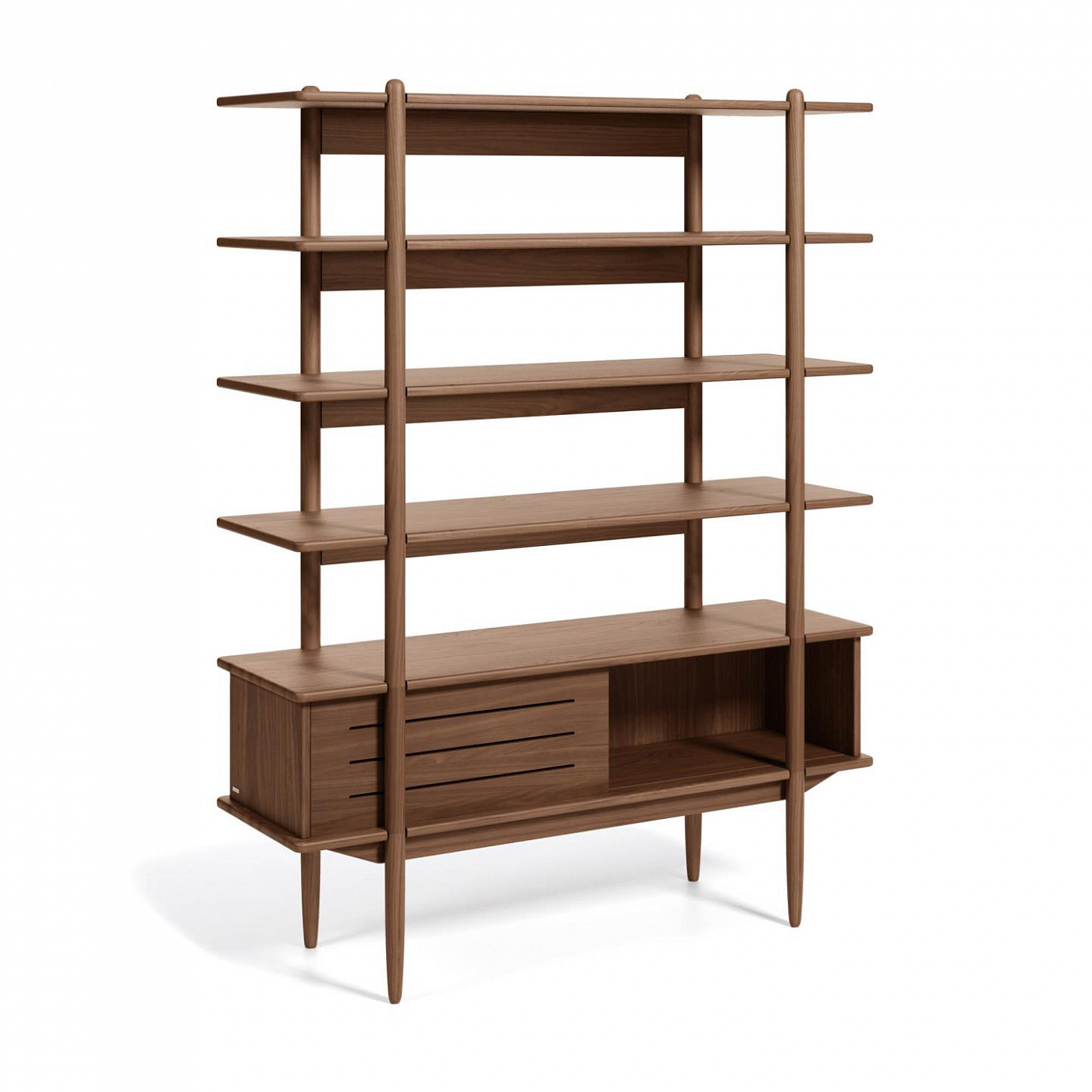 109383 Carolin in veneered walnut shelf unit 130 x 169 cm La Forma 