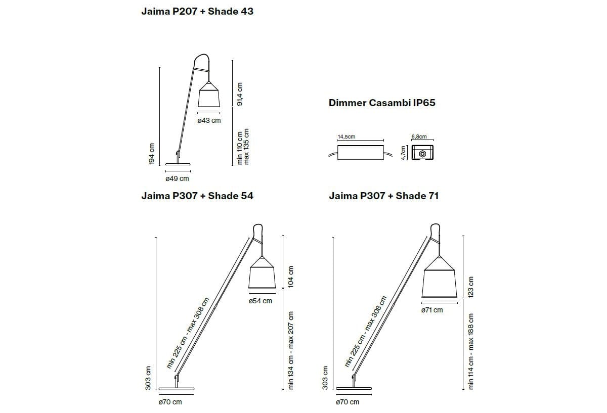 Напольная лампа из нержавеющей стали и текстилена Marset Jaima ARCH-00132175 - Вид №12
