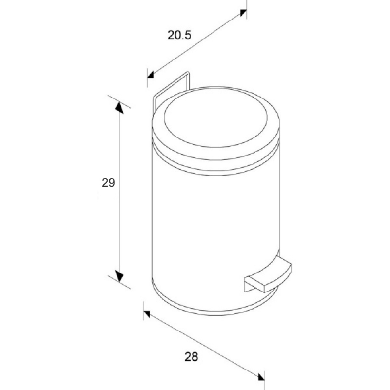 KIM413 SILENT SERENE Ведро с педалью, объем 5 л, матовая сталь Merida  - Вид №1
