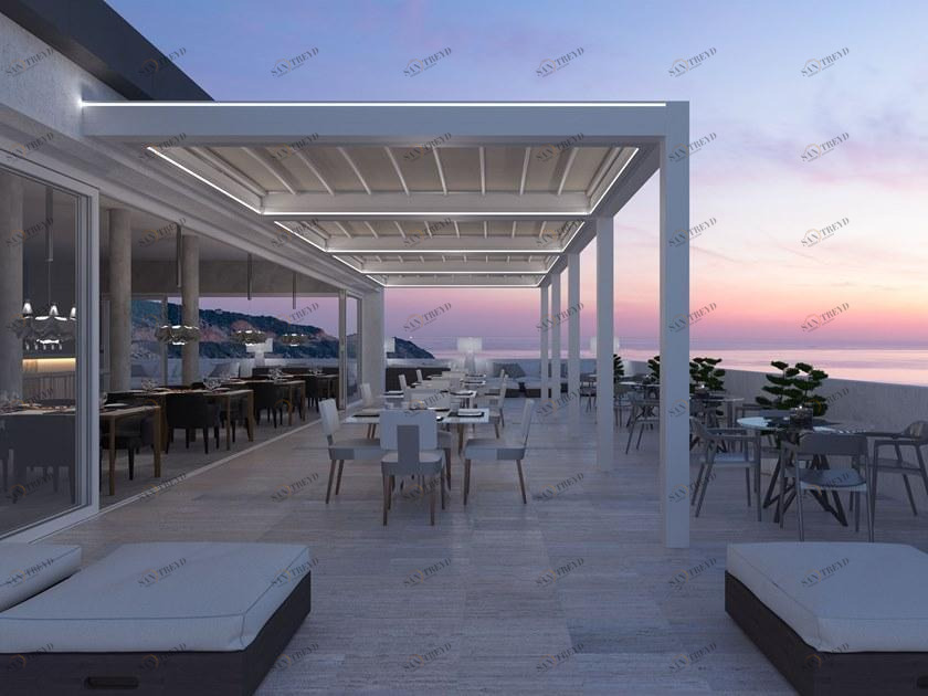 KE Outdoor Design Пристроенная пергола со сдвижной крышкой Gennius sun-id-1350331