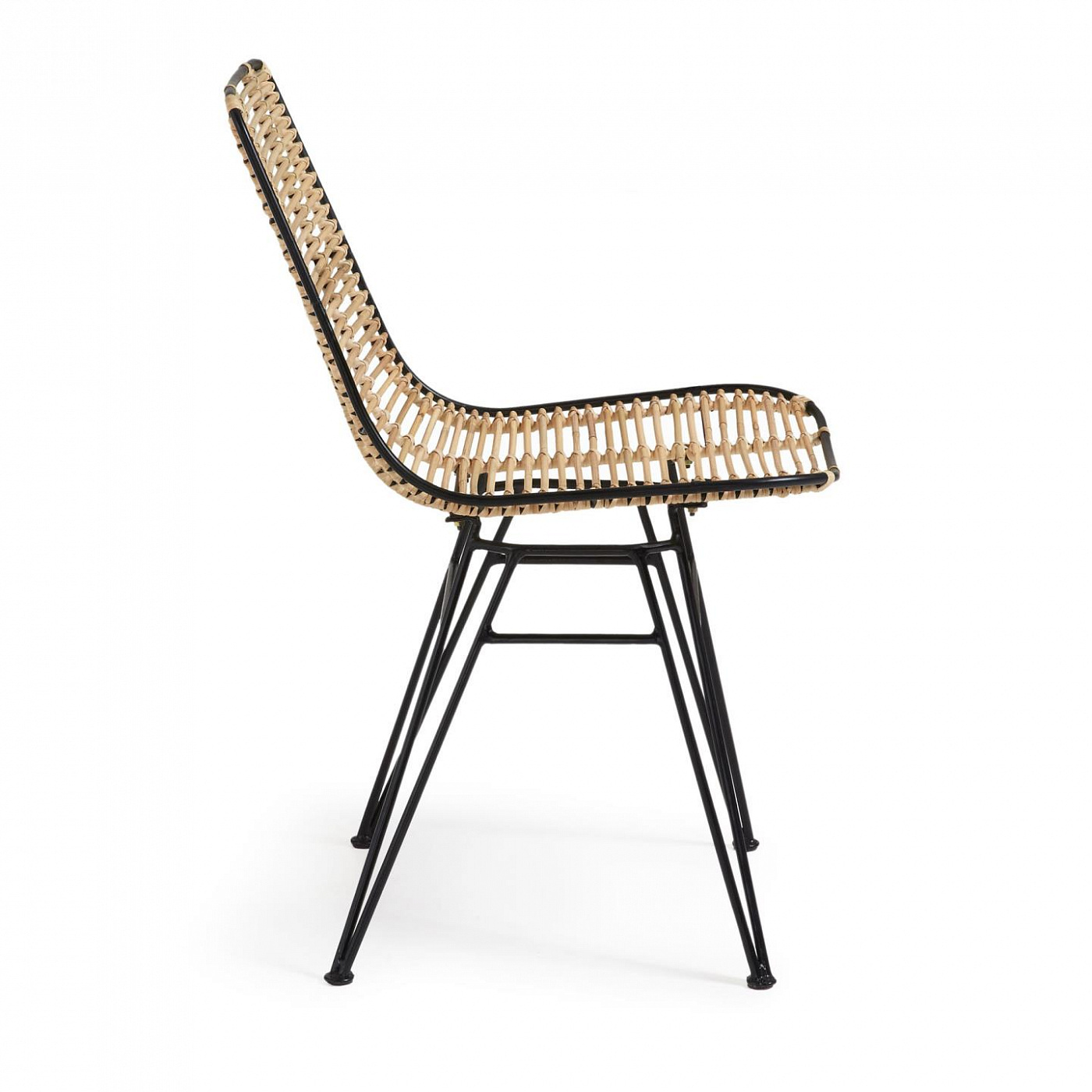 101721 Стул Ashanti черная сталь и ротанг La Forma Tishana  - Вид №2