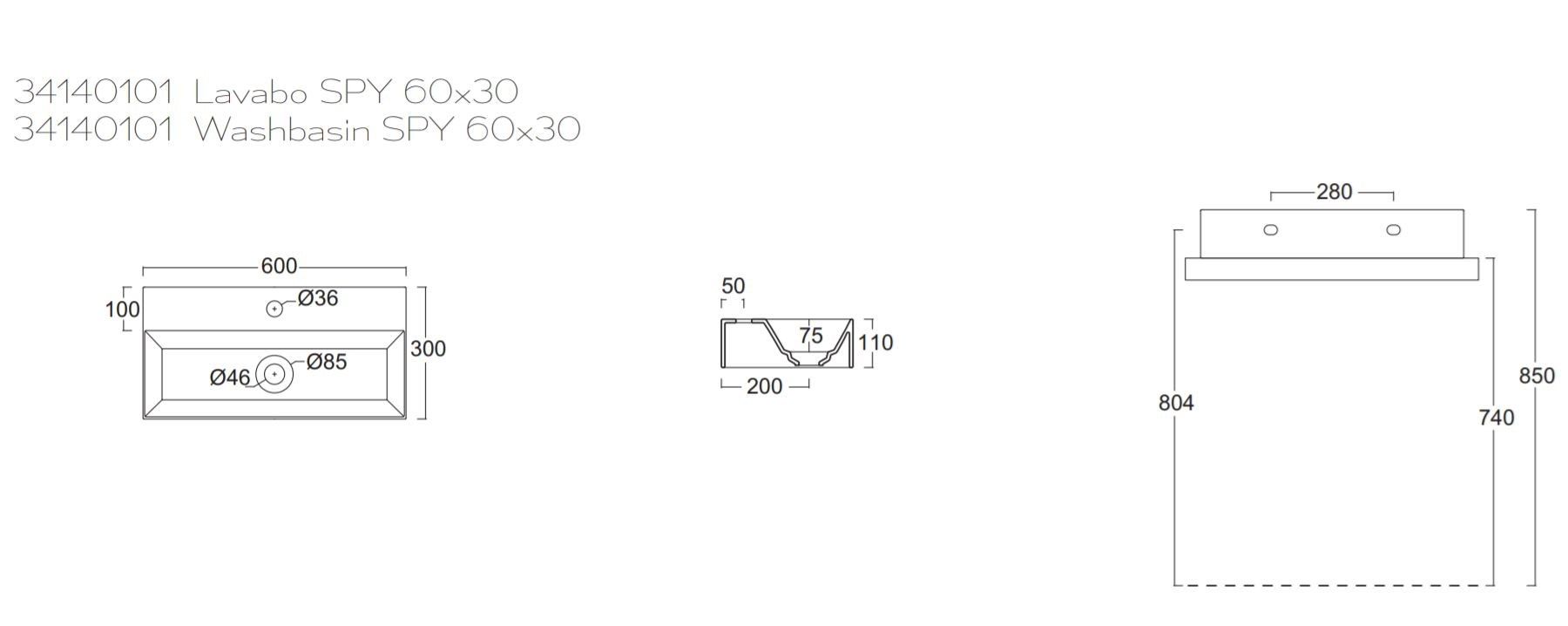 Керамическая прямоугольная столешница для мытья рук Alice Ceramica Шпион ARCH-00126165 - Вид №38