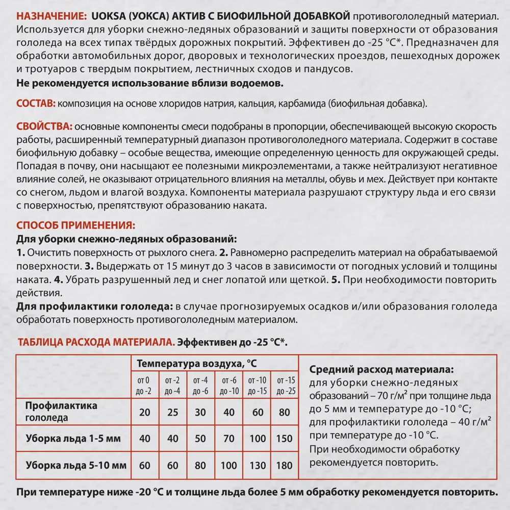 Santreyd Uoksa Актив - противогололедный реагент с биофильной формулой 20 кг 89341238 STLM-0954254 - Вид №4