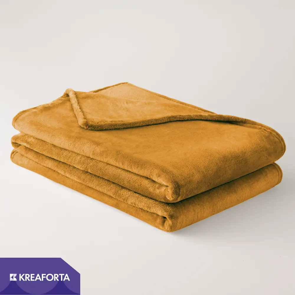 Плед KREAFORTA Flandria 200x220 см фланель цвет горчица 89435189 STLM-2141961 - Вид №1