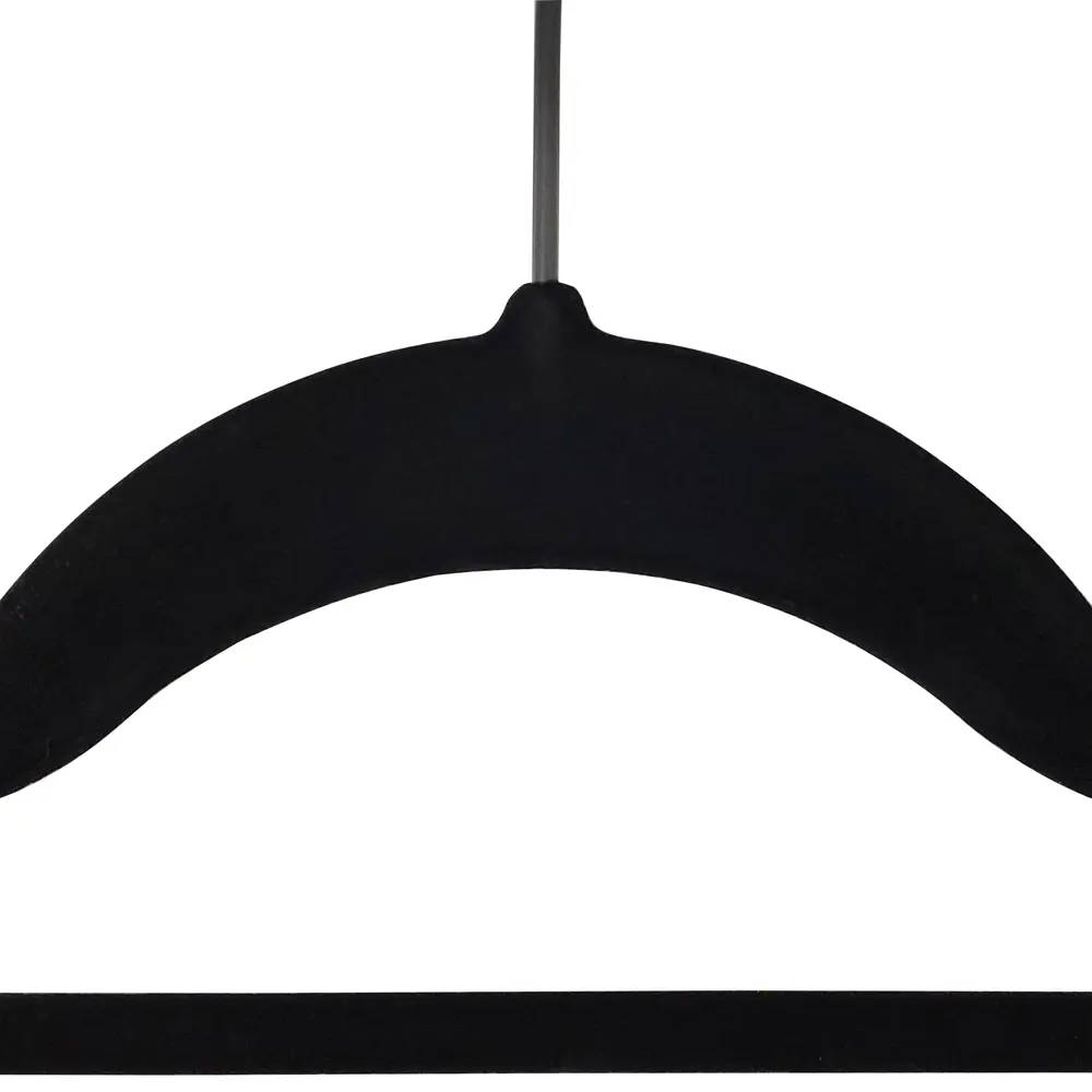 Плечики Spaceo 45 см пластик с флоковым покрытием цвет чёрный 8 шт STLM-2069502 - Вид №5