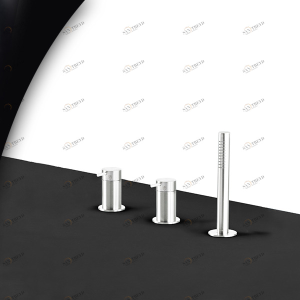 Смеситель для ванны глянцевая сталь с белой ручкой Toki Radomonte TKI14LCIL21