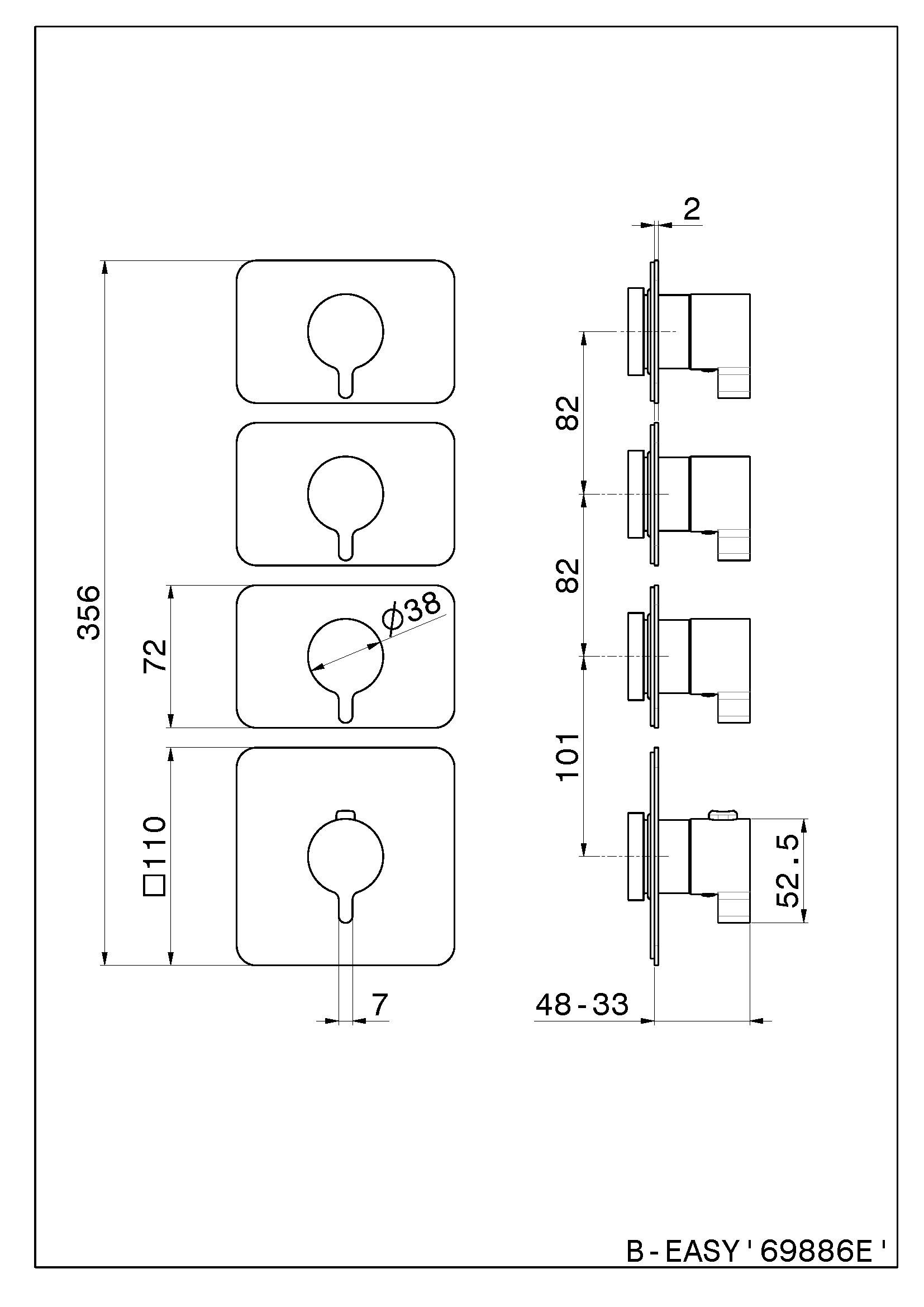 Термостатический встраиваемый смеситель для душа Newform B-EASY ARCH-00036025 - Вид №3