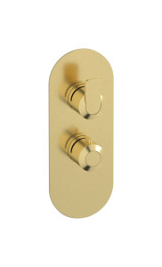 Комплект пластины и ручки C-67 термостатическая 1-ходовая вертикальная эллиптическая пластина WE ARE IB eua112isnc6 Brushed Pale Gold Aqua