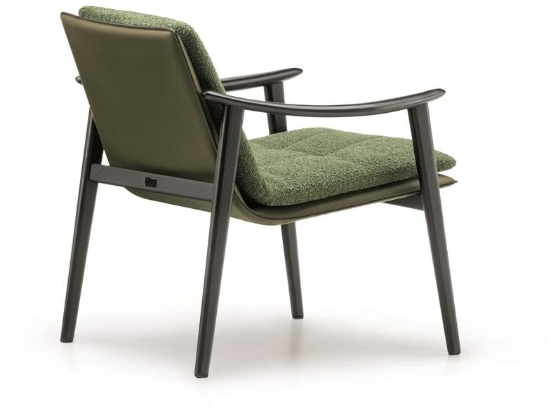 Minotti Маленькое кожаное кресло со встроенной тканевой подушкой Fynn sun-id-1496206 - Вид №1