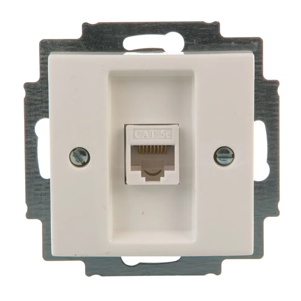Розетка компьютерная встраиваемая ABB Basic 55 RJ45, цвет белый 13606968 STLM-2169526