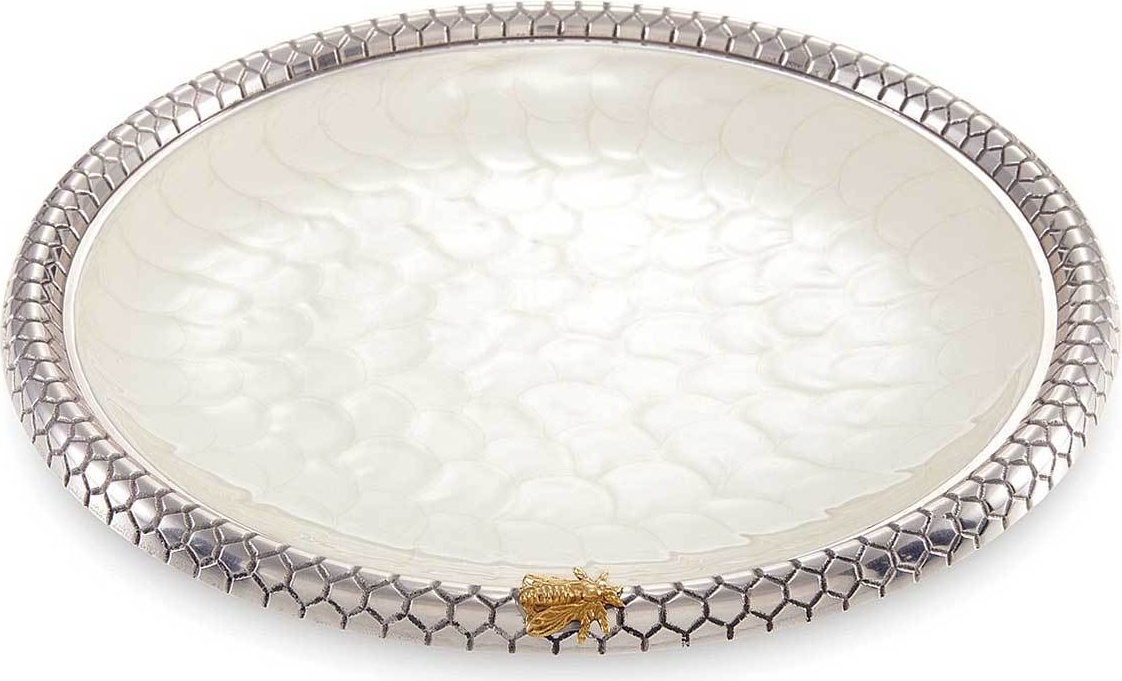 10561574 Julia Knight Поднос круглый Julia Knight "Пчела" 33см (белый) Алюминий 