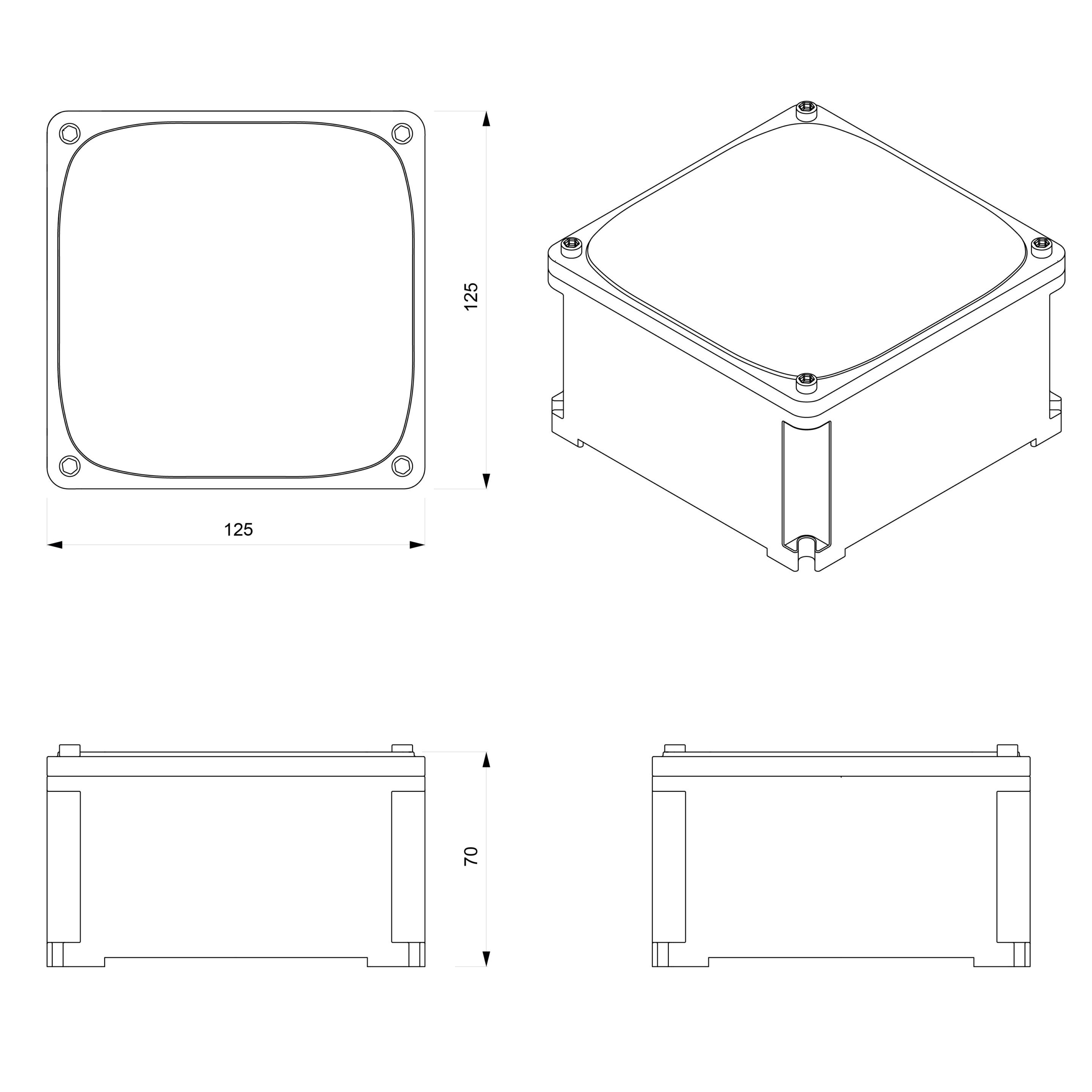 Натуральная алюминиевая электрическая распределительная коробка Genuit Silver ARCH-00000819 - Вид №1