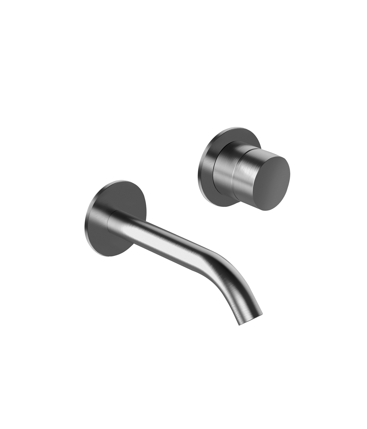 Y111B+M011A  Смеситель из стены для раковинывылет 20 см ручка ограничитель потока воды до 5 л/мин при 3 бар впуски 1/2'' без донного клапана Fantini Rubinetti AA/27 НЕРЖАВЕЮЩАЯ СТАЛЬ 