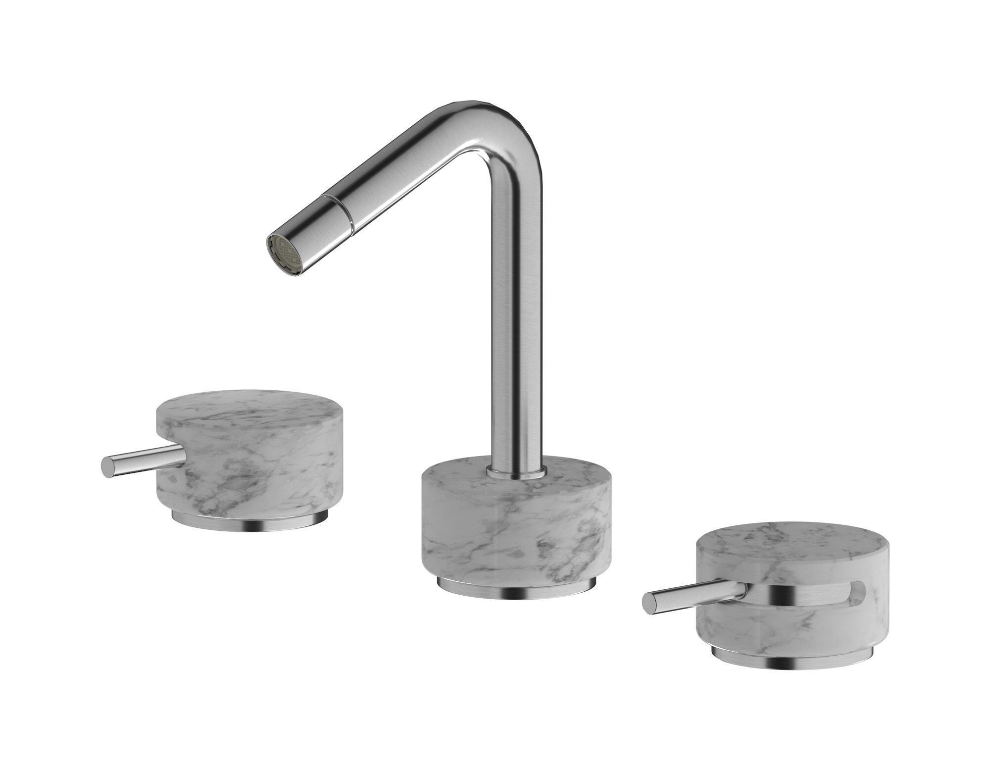 Смеситель для биде с 3 отверстиями для мраморной столешницы с автоматическим сливом IB мрамор + мрамор Elle ARCH-00121920 - Вид №22