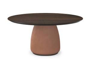 Деревянный фиксированный круглый стол с центральным основанием