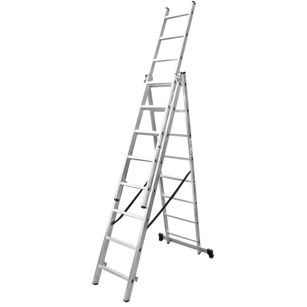 Лестница раскладная выдвижная 3-секционная Standers до 4.75 м 8 ступеней STLM-2128620 - Вид №1