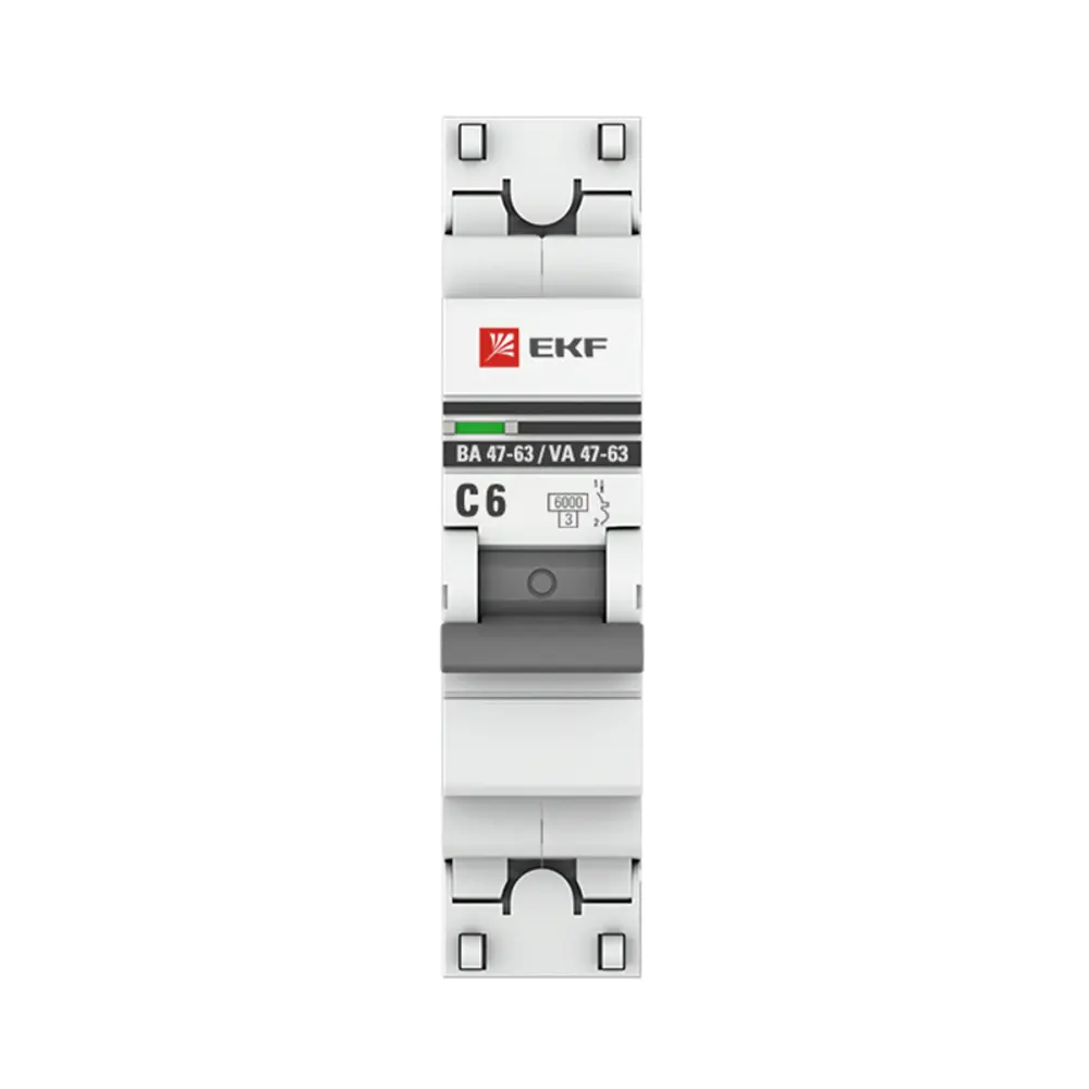 Автоматический выключатель EKF PROxima ВА47-63 1P C6 А 6 кА mcb4763-6-1-06C-pro STLM-2185915 - Вид №1