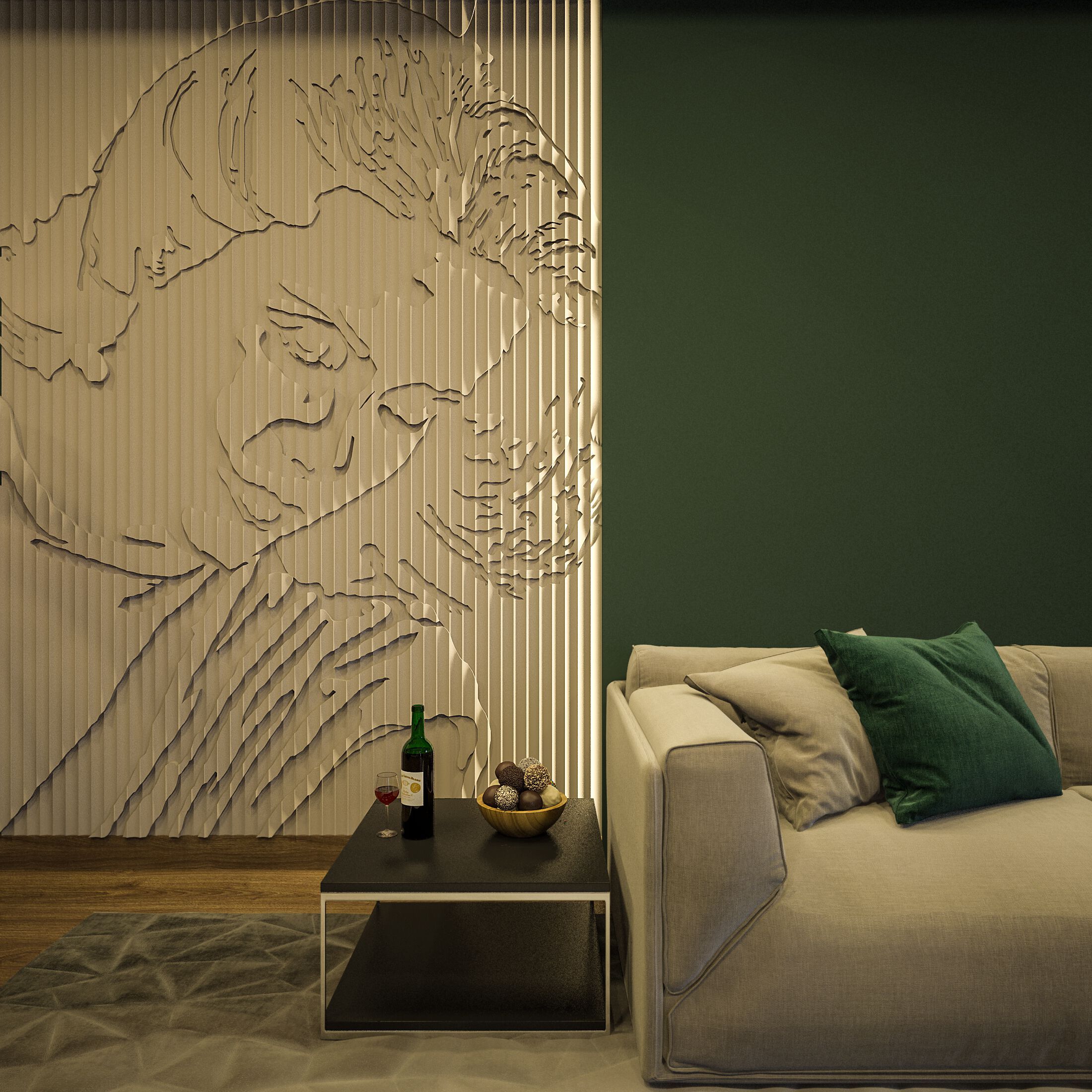 Трехмерная декоративная гипсовая панель WallDeco PORTRAIT ARCH-00132950 - Вид №2