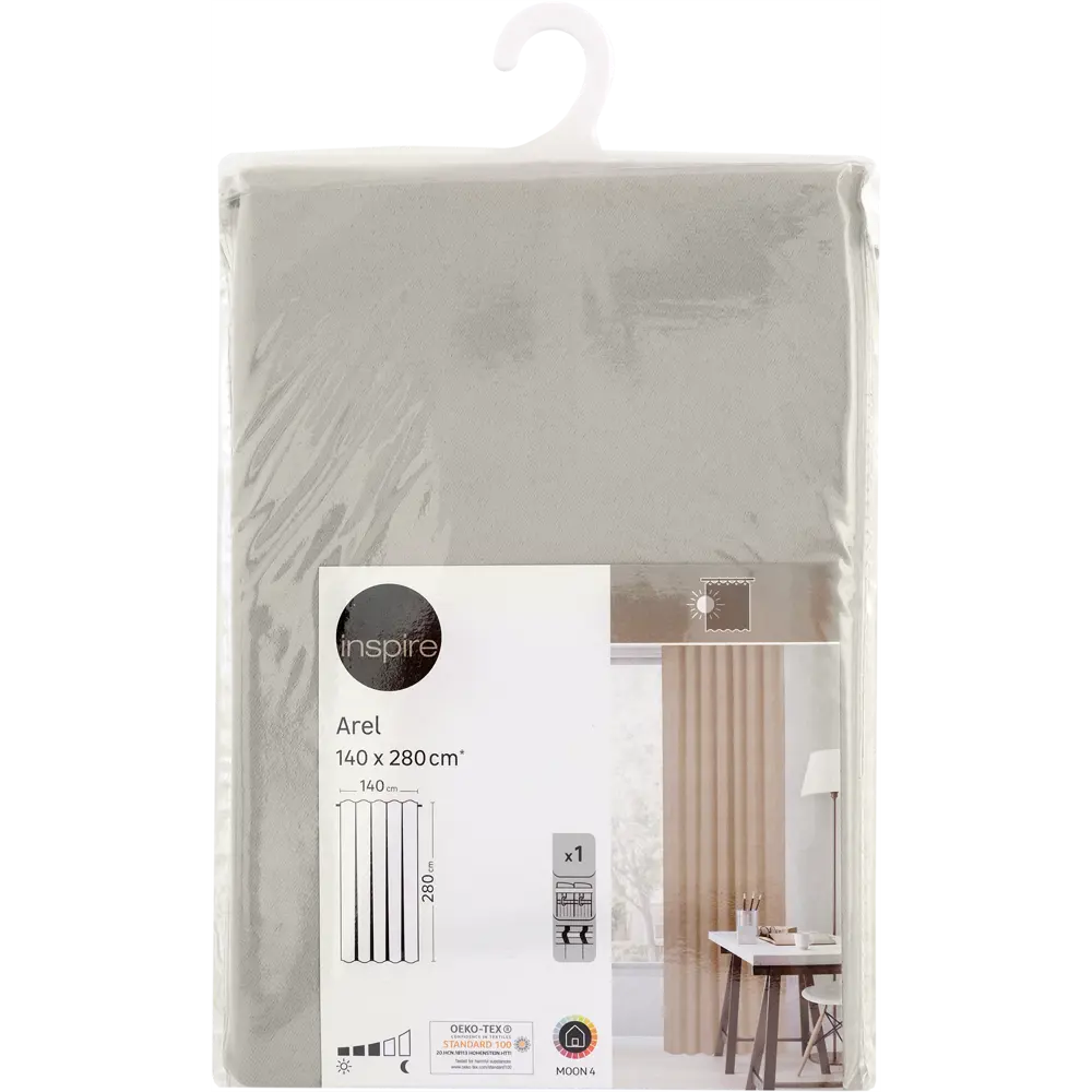 INSPIRE Arel - Готовая штора димаут с лентой 140×280 см серо-коричневый 84855309 STLM-0056157 - Вид №6