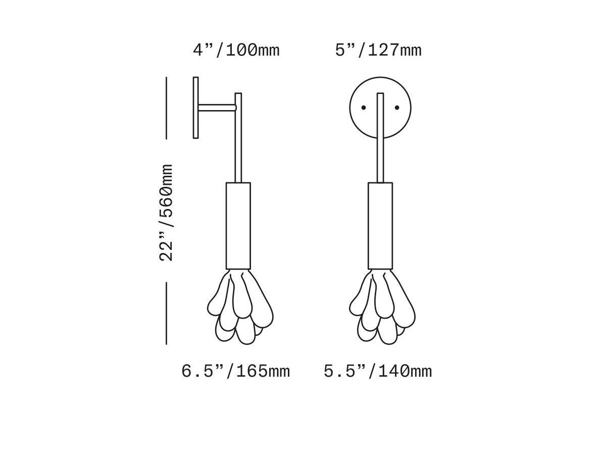Настенный светильник из латуни и стекла SkLO Dew ARCH-00092502 - Вид №3