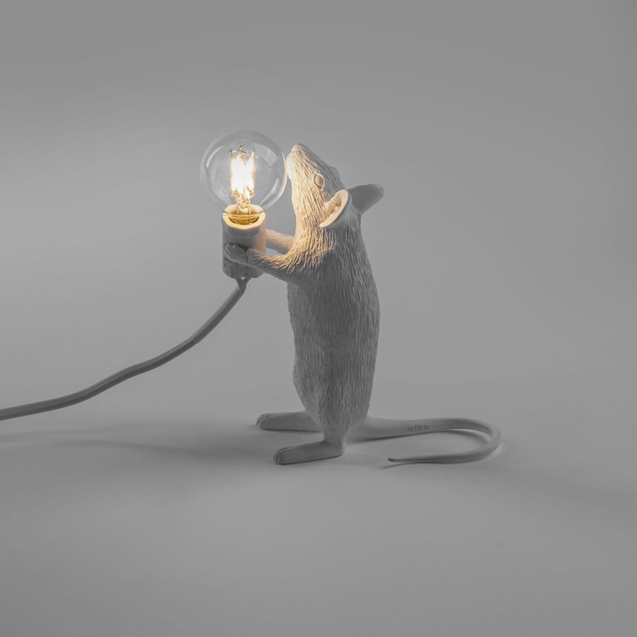 Светильник настольный Mouse Lamp Standing, белый Seletti 14884 - Вид №5